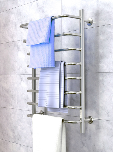 Полотенцесушитель электрический Маргроид BAU В8 Каскад 50х80, П8 с таймером справа, нерж. сталь