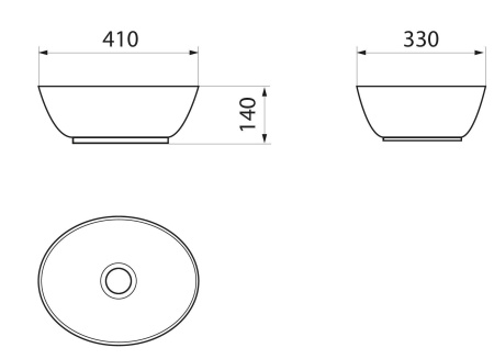 Раковина накладная со смесителем и выпуском (овальная BAU Nimb 41х33, белая + смеситель Hotel Still, нер. сталь, выпуск клик-клак белый)