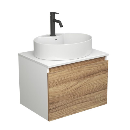 Комплект для ванной, 3 предмета (Тумба подвесная Bau Blackwood 60 + Раковина BAU 51х41, с отв. под см-ль, Смеситель Dream Black, черный)