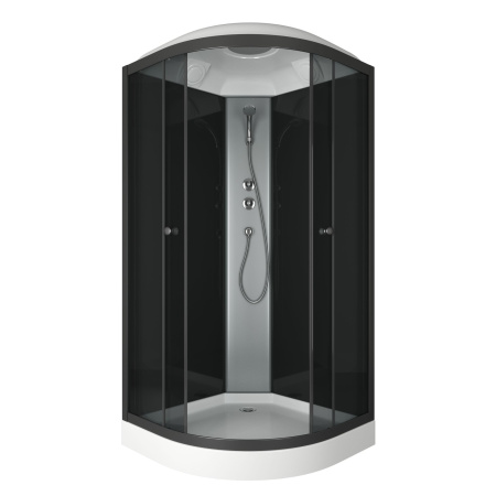 Душевая кабина BAU Nimb с поддоном 90x90х215, прозрачное закаленное стекло, черный матовый профиль, черная задняя стенка