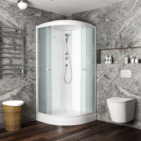 Душевая кабина BAU Dream 90x90х215, прозрачное закаленное стекло, белая