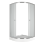 Душевой уголок BAU Dream Hit с поддоном 100x100х195, прозрачное закаленное стекло, хромированный профиль