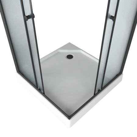 Душевой уголок BAU Stil Hit Black с поддоном 80x80х195, прозрачное закаленное стекло, черный профиль