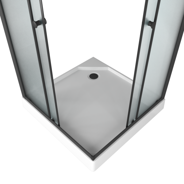 Душевой уголок BAU Stil Hit Black с поддоном 80x80х195, прозрачное закаленное стекло, черный профиль