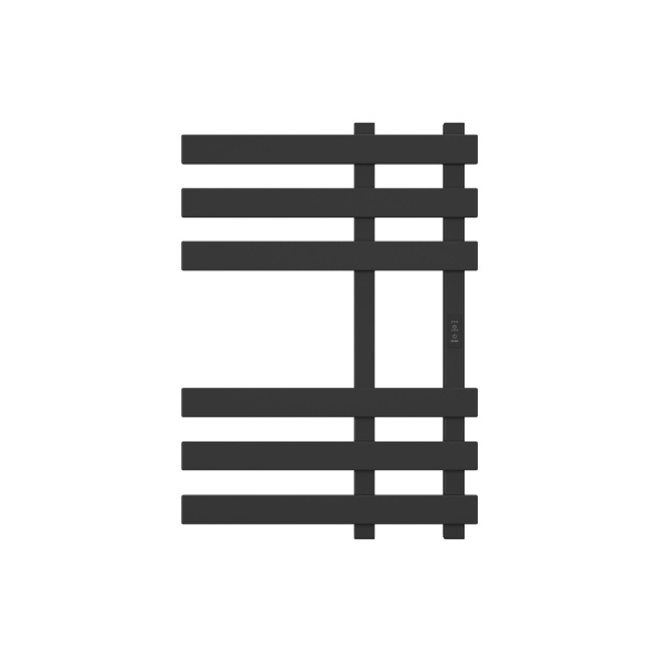 Полотенцесушитель дизайнерский электрический, профильный BAU Blizzard 50х70, 6 планок, черный матовый RAL 9005