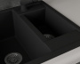 Мойка для кухни оборачиваемая полуторная чаша BAU Stil Black coal 60х50, выпуск с сифоном в комплекте, черный уголь
