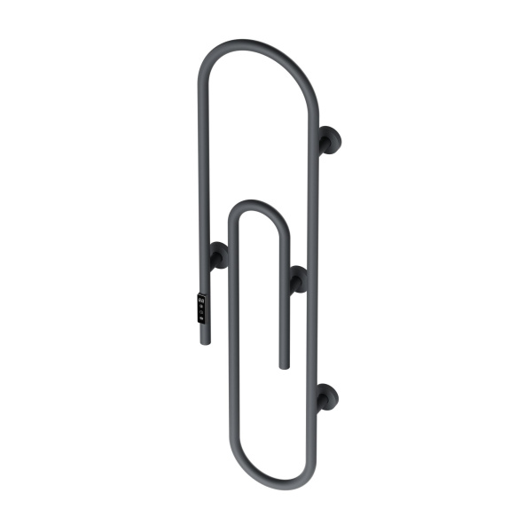 Полотенцесушитель дизайнерский электрический BAU Wall Clip Gun Grey 120х30, темно-серый металлик