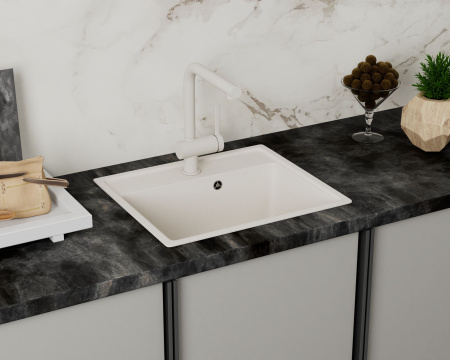 Мойка для кухни BAU Stil Pro 49х42 без выпуска, белый песок