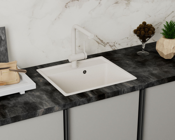 Мойка для кухни BAU Stil Pro 49х42 без выпуска, белый песок