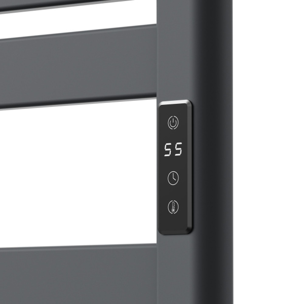 Полотенцесушитель дизайнерский электрический BAU Elite Elegant Gun Grey 60х45, подключение справа, темно-серый металлик