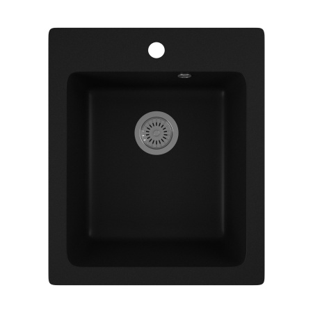 Мойка для кухни BAU Stil Black coal 42х50, выпуск с сифоном в комплекте, черный уголь