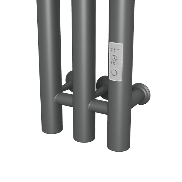 Полотенцесушитель, дизайн-радиатор электрический Маргроид BAU Inaro III Gun Grey 120х18, темно-серый металлик с таймером