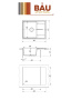 Мойка для кухни врезная кварцевая в комплекте с сифоном BAU Stil Sand 65х51, песочный
