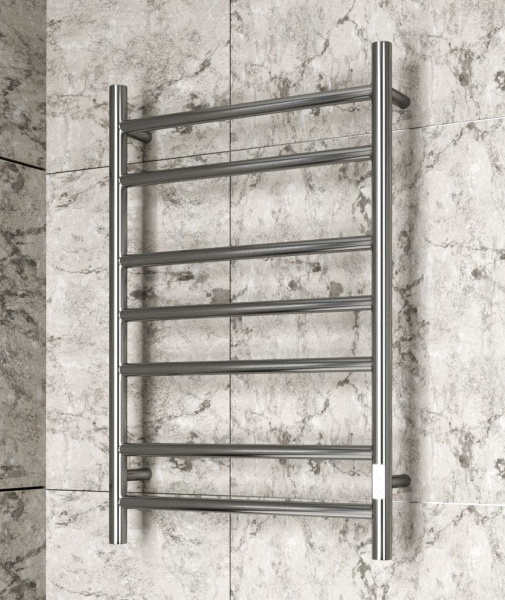 Полотенцесушитель электрический BAU Stil 50х80, 7 планок, универсальный, нерж. сталь полированная