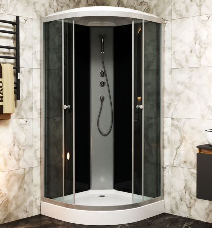 Душевая кабина BAU Dream 90x90х215, прозрачное закаленное стекло, черная