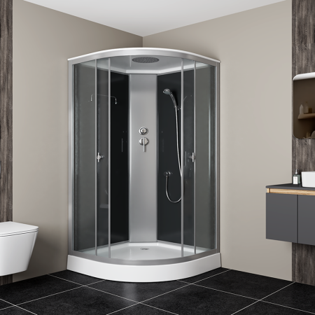 Душевая кабина BAU Dream Hit Black 90x90х215, прозрачное закаленное стекло, черная