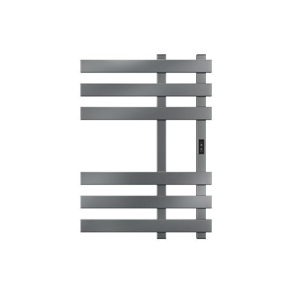 Полотенцесушитель дизайнерский электрический, профильный BAU Blizzard Gun Grey 50х70, 6 планок, темно-серый металлик