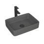 Раковина накладная прямоугольная BAU Hotel Размер 48х37, темно-серая матовая