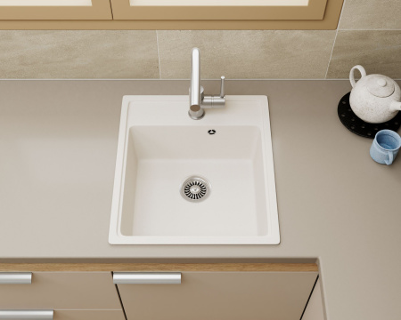 Мойка для кухни BAU Stil Pro 43х49, без выпуска, белый песок