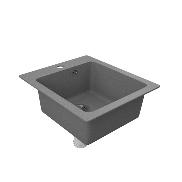 Мойка для кухни BAU Stil Gray stone 42х50, выпуск с сифоном в комплекте, серый камень