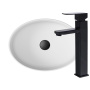 Раковина накладная со смесителем (BAU Nimb овальная 50х36, белая + смеситель для раковины высокий Hotel Black, черный)