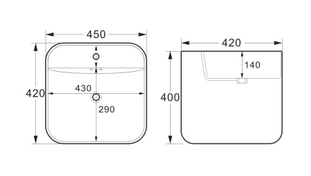 Раковина напольная с металлическими ножками BAU Soul белая + выпуск клик-клак, черный