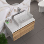 Комплект для ванной, 4 предмета (Тумба подвесная Bau Blackwood 80 + Раковина BAU Hotel 51х37 + Смеситель Hotel Still, нерж. сталь, выпуск белый)