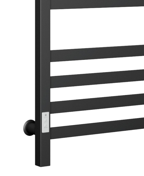 Полотенцесушитель электрический профильный Маргроид BAU В81/10 60х120, 3 вставки 4-4-4, черный матовый RAL 9005 с таймером слева