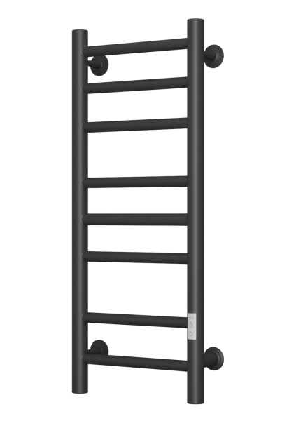 Полотенцесушитель электрический лесенка Маргроид BAU В10 30х80, П8 (3+3+2) с таймером справа, черный матовый RAL 9005