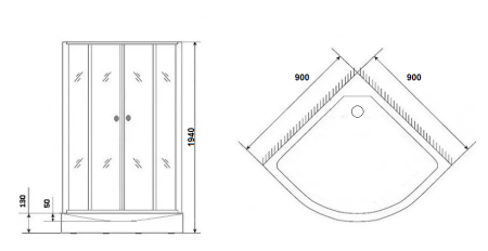 Душевой уголок BAU Dream Hit Black с поддоном 90x90х195, прозрачное закаленное стекло, черный профиль