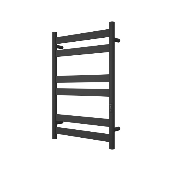 Полотенцесушитель дизайнерский электрический, профильный BAU Mix 50х80, 6 планок, универсальный, черный матовый RAL 9005