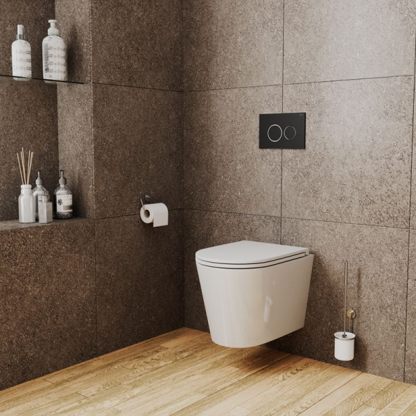 Комплект BAU 6 в 1: инсталляция BAU PRO, унитаз подвесной торнадо Bau Nimb Hurricane-2, сиденье дюропласт микролифт, клавиша BAU Dream, черный матовый