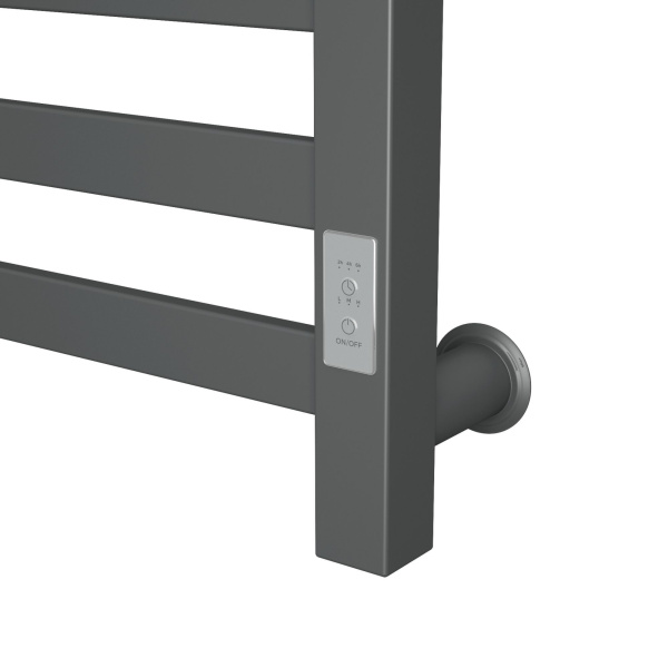 Полотенцесушитель электрический профильный Маргроид BAU Gun Grey В81/10 30х80 темно-серый металлик с таймером, универсальное подключение