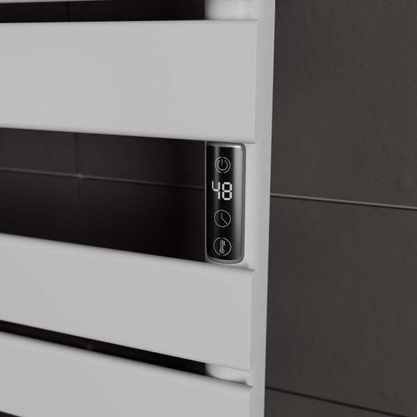 Полотенцесушитель дизайнерский электрический BAU Spectrum White 70х40, подключение справа, белый матовый