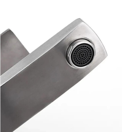 Раковина накладная со смесителем и выпуском (круглая BAU D40, белая + смеситель Hotel Still, нер. сталь, выпуск клик-клак хром)