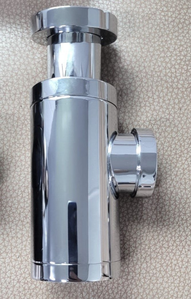 Сифон для раковины BAU Dream дизайнерский металлический, круглый, без сливного клапана, хром