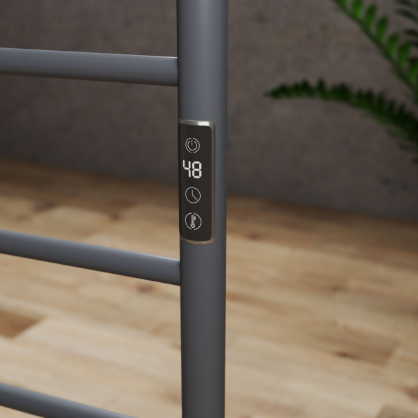 Полотенцесушитель дизайнерский электрический BAU Stil Floor Gun Grey 90х50, темно-серый металлик