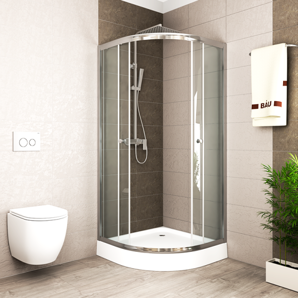 Душевой уголок BAU Dream Hit с поддоном 80x80х195, прозрачное закаленное стекло, хромированный профиль