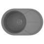 Мойка для кухни оборачиваемая овальная BAU Nimb Gray stone 75х48, выпуск с сифоном в комплекте, серый камень