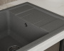 Мойка для кухни оборачиваемая с крылом BAU Stil Gray stone 61х50, выпуск с сифоном в комплекте, серый камень