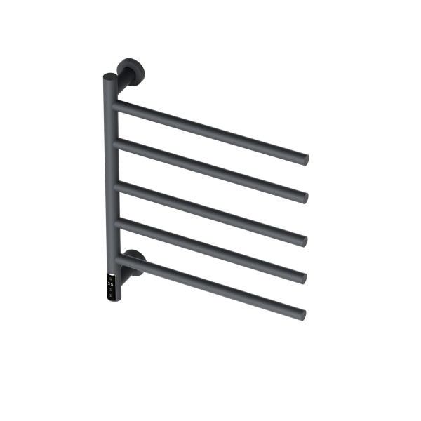 Полотенцесушитель дизайнерский электрический BAU Nimb Elegant Gun Grey 60х50, подключение нижнее, темно-серый металлик