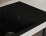 Мойка для кухни оборачиваемая с крылом BAU Stil Black coal 61х50, выпуск с сифоном в комплекте, черный уголь