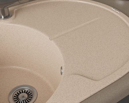 Мойка для кухни врезная кварцевая в комплекте с сифоном BAU Dream Sand 78х51, песочный