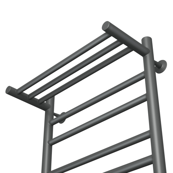 Полотенцесушитель электрический с полкой Маргроид BAU В10 50х80 Gun Grey П7 темно-серый металлик с таймером с таймером справа