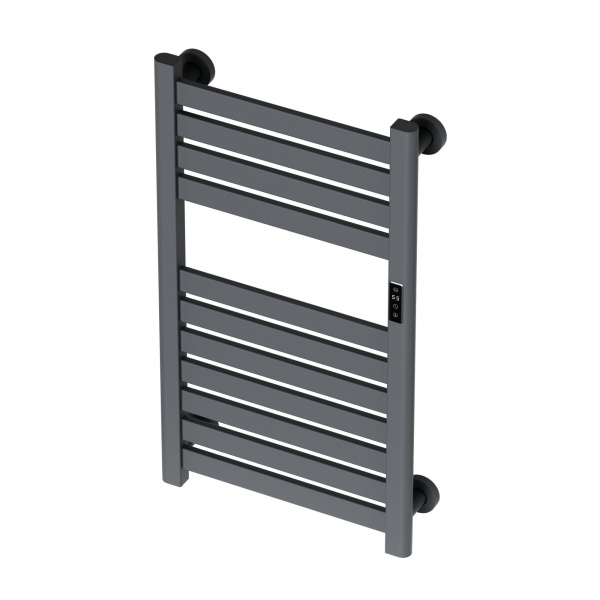 Полотенцесушитель дизайнерский электрический BAU Elite Elegant Gun Grey 80х45, подключение справа, темно-серый металлик