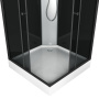 Душевая кабина BAU Stil квадратныая с поддоном 90x90х215, тонированные передние закаленные стекла, черные задние стенки, черный матовый профиль
