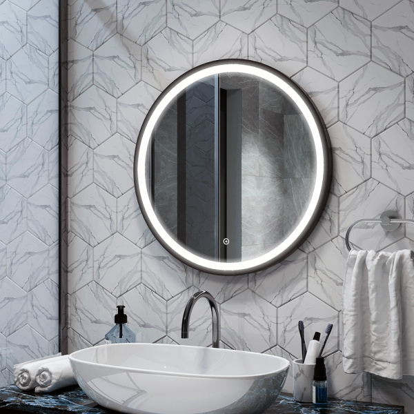 Зеркало Bau Loft D80, круглое, LED подсветка, сенсорный выключатель