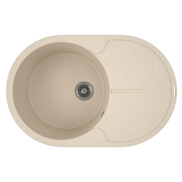 Мойка для кухни врезная кварцевая в комплекте с сифоном BAU Dream Sand 78х51, песочный