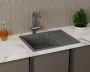 Мойка для кухни оборачиваемая с крылом BAU Stil Gray stone 61х50, выпуск с сифоном в комплекте, серый камень