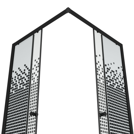 Душевой уголок BAU Stil квадратный с поддоном 90x90х195, прозрачное закаленное стекло с черным рисунком 5 мм, черный матовый профиль